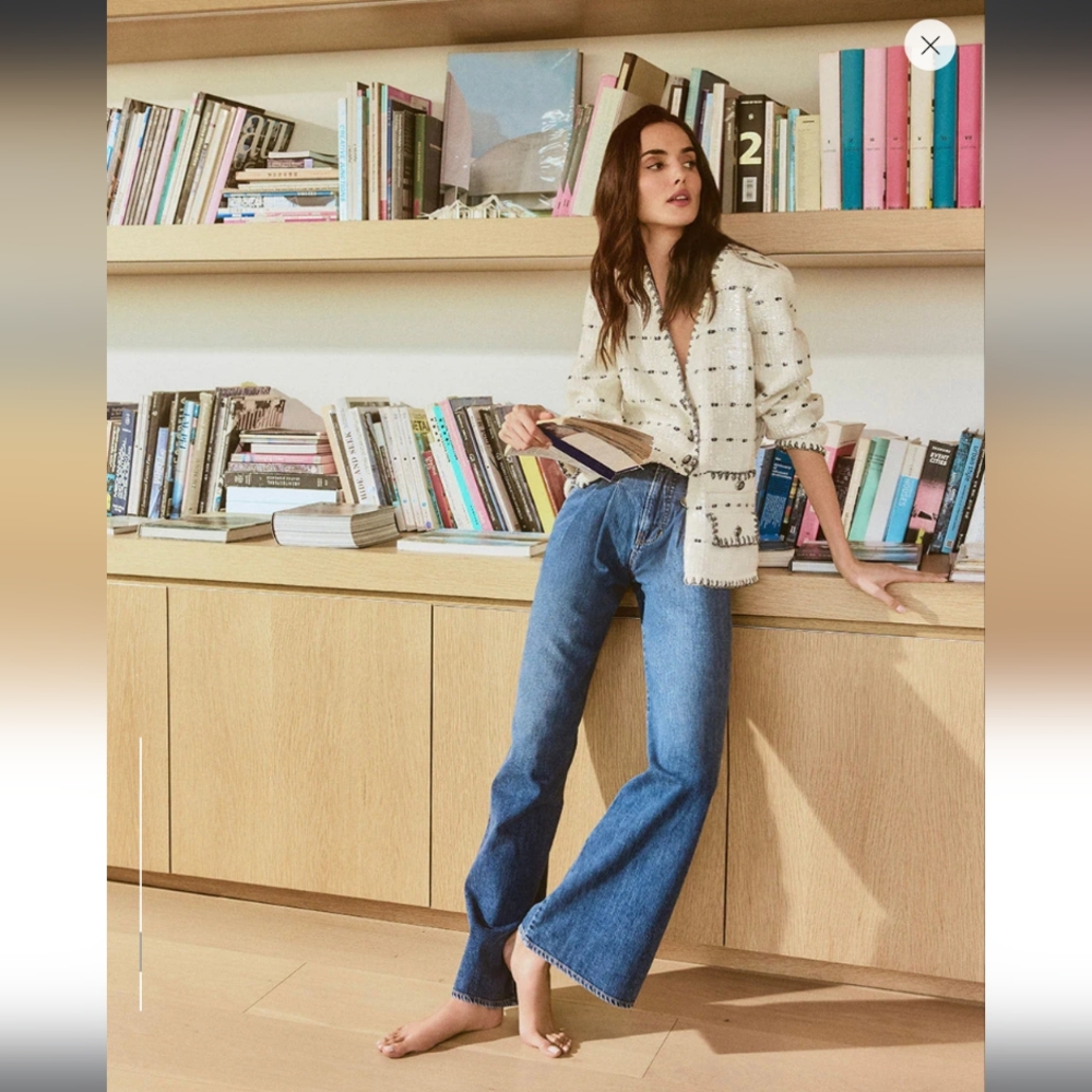 Veronica Beard Mia Wide Leg High-Waist Jean Classic Blue Wash - Picture 5 of 8